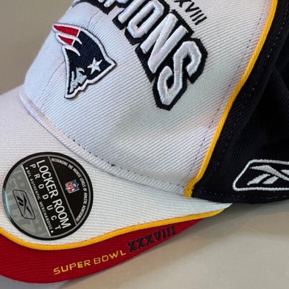 TWO NEW ENGLAND PATRIOT Superbowl XXXVIII hats - 2004 - Picture 5 of 9